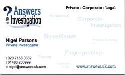 Nigel Parsons  Private Investigator